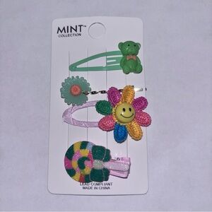 Mint Multicolor Kids Hair Clip Set